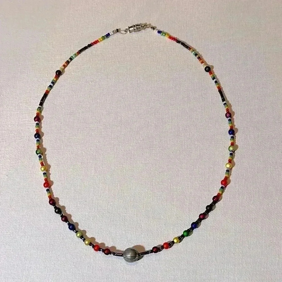 UNIQUE HANDMADE COLORFUL BASKETBALL NECKLACE - Picture 3 of 8